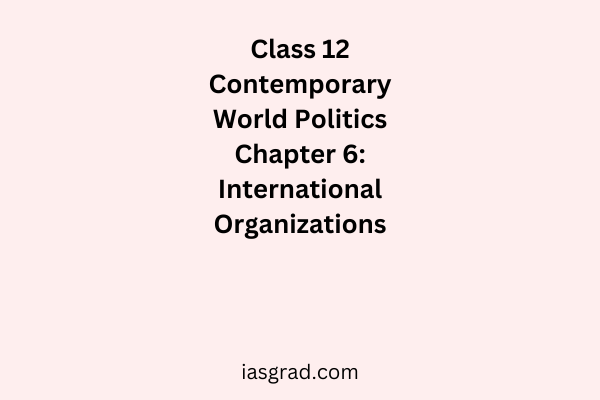 Class 12 Contemporary World Politics Chapter 6 International Organizations Notes